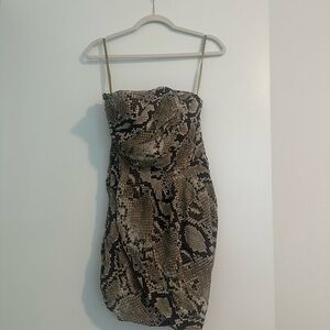 Michael Kors Olive and Snakeskin Dress